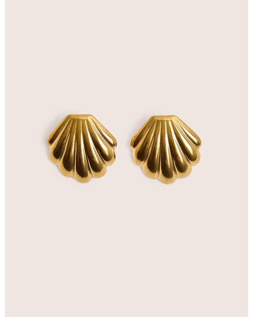 Public Desire Metallic Shell Detail Earrings Gold
