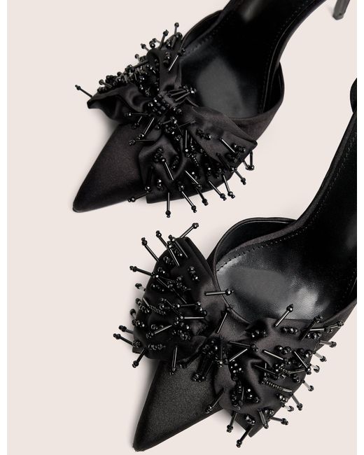 Public Desire Brown Verde Black Ankle Strap Bow Detail High Heels