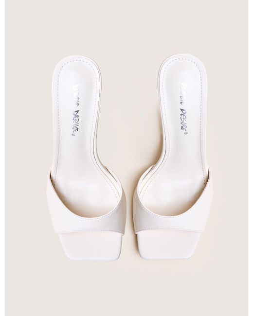 Public Desire Natural Vain Cream & Gold Pu Barley There Pencil Stiletto High Heels