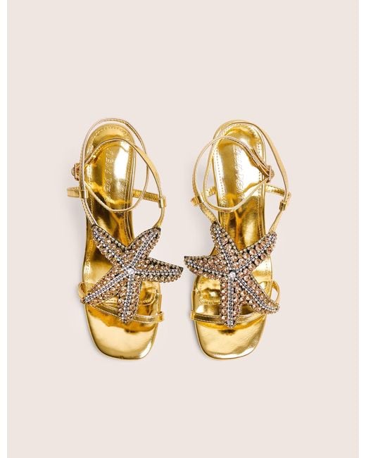 Public Desire Natural Lumi Gold Starfish Detail Tie High Heels