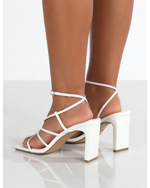 white croc heels