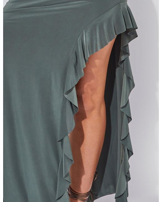 Public Desire Multicolor Ruffle Maxi Skirt Co Ord Green