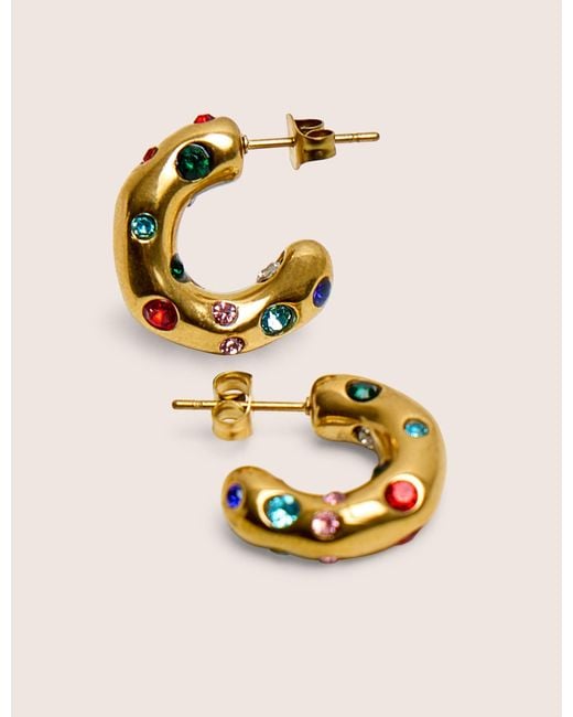 Public Desire Natural Multi Coloured Diamante Hoop Earrings
