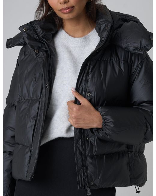 Public Desire Hooded Puffer Coat Black