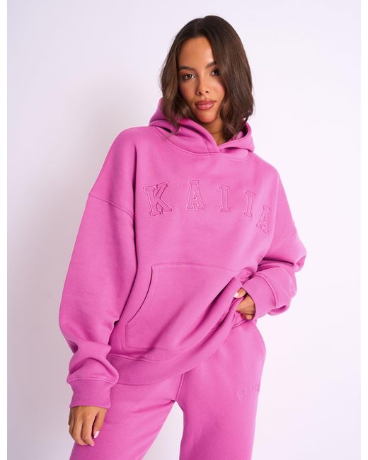 Public Desire Kaiia Slogan Oversized Hoodie Bubblegum Pink