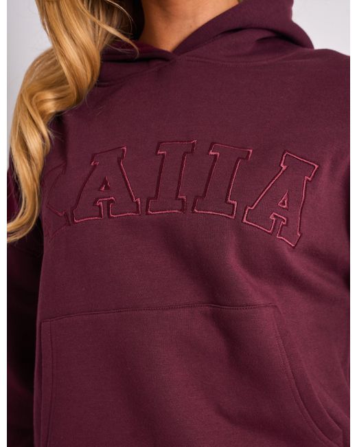 Public Desire Purple Kaiia Slogan Oversized Hoodie Plum