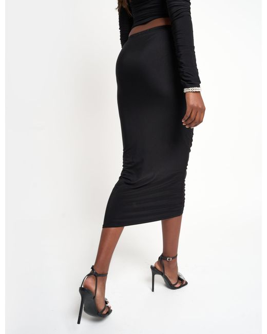 Public Desire Ruched Maxi Skirt Co Ord Black