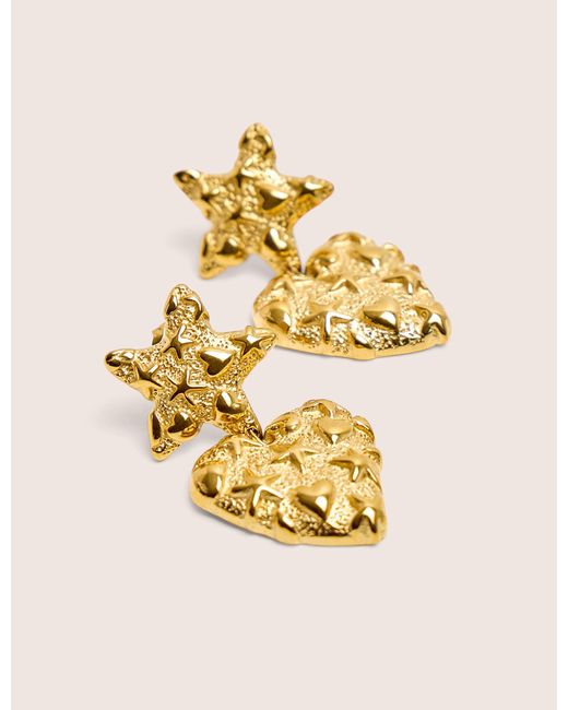 Public Desire Natural Heart And Star Gold Plated Earrings