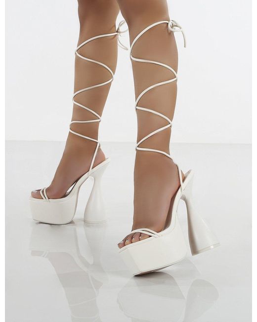 white lace platforms