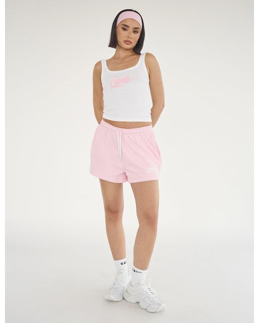 Public Desire Kaiia Star Bubble Logo Sweat Shorts Baby Pink