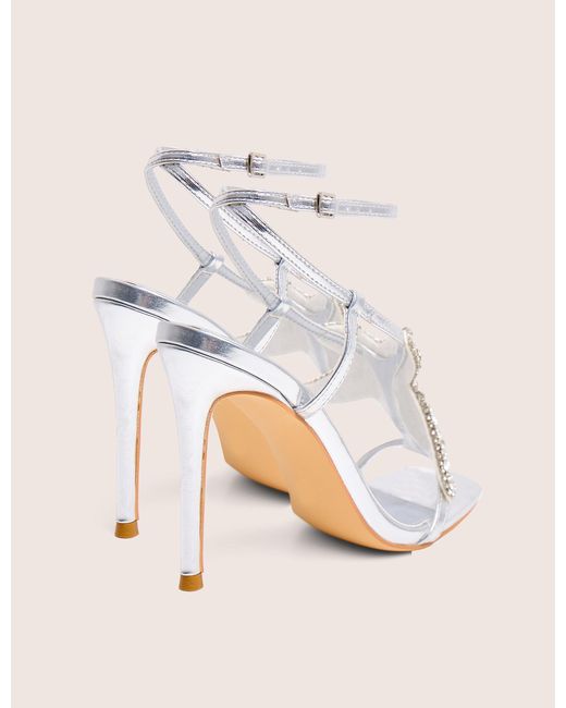 Public Desire Natural Lumi Silver Starfish Detail Tie High Heels