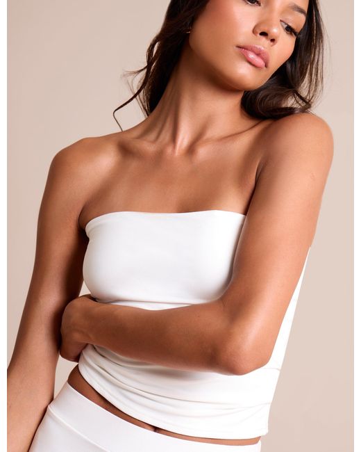 Public Desire Bandeau Luxe Slinky Top White