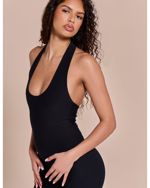 Public Desire Halterneck Luxe Slinky Top Black