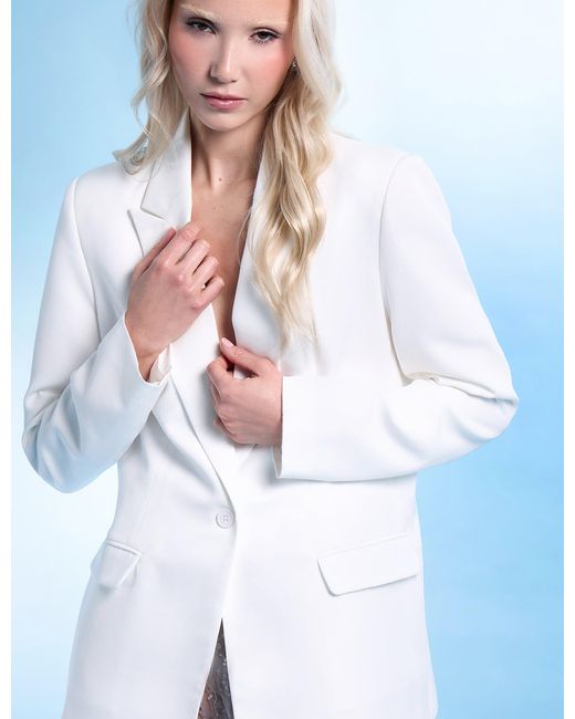 Public Desire Fitted Tailored Blazer White