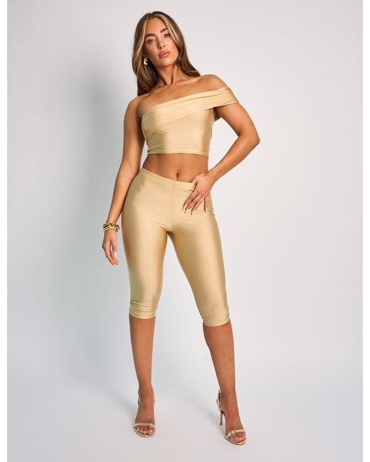Public Desire Natural Capri Leggings Co Ord Gold