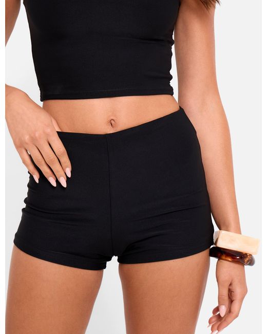 Public Desire High Waist Luxe Slinky Mini Hot Pants Black