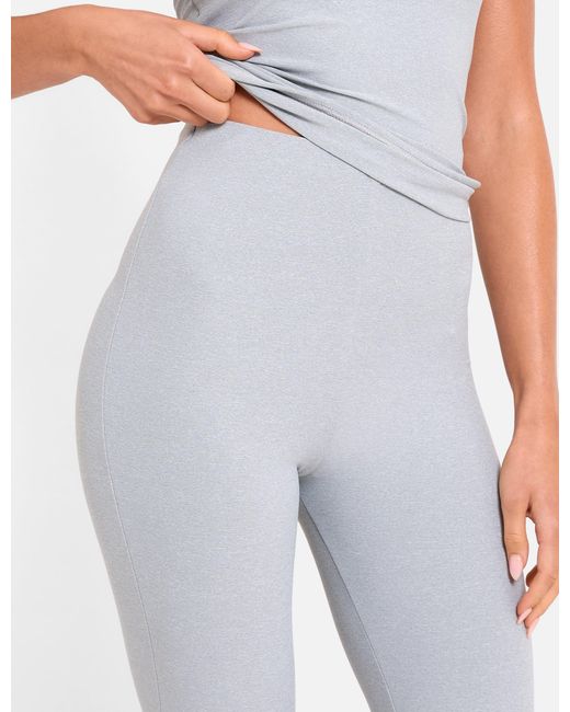 Public Desire White High Waist Luxe Slinky Capri Pants Grey Marl
