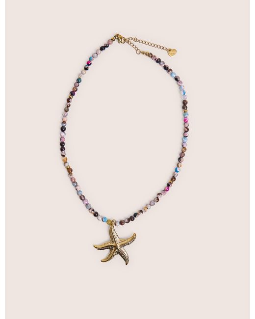 Public Desire Natural Multi Coloured Beaded Starfish Detail Necklace