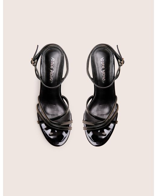 Public Desire Natural Juliette Black Minimal Strap Detail Kitten Heels