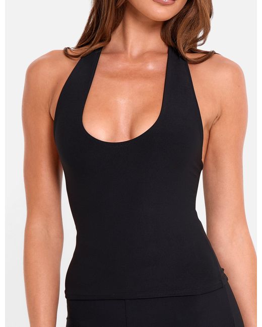 Public Desire Halterneck Luxe Slinky Top Black