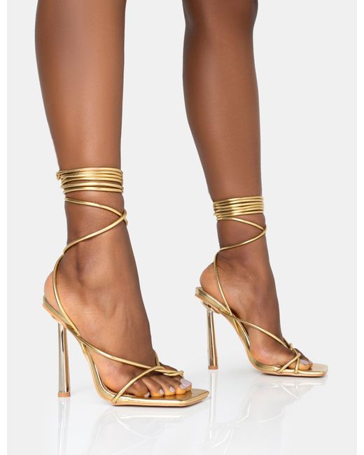 Gold Strap Heels | Gold strap heels, Heels, Stiletto heels