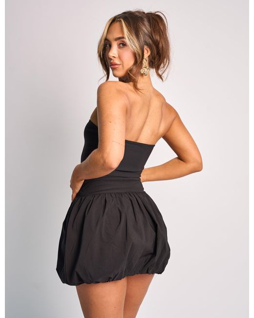 Public Desire Bandeau Balloon Skirt Mini Dress Black