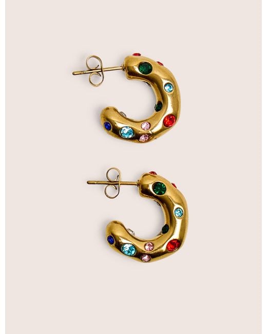 Public Desire Natural Multi Coloured Diamante Hoop Earrings