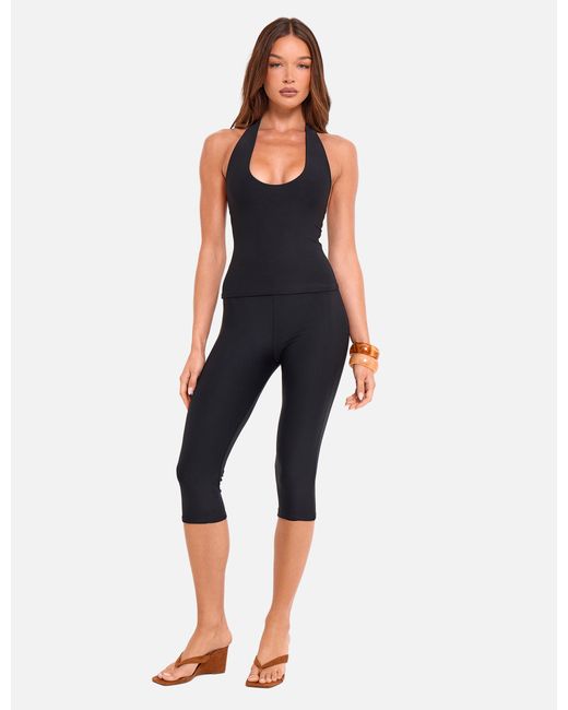 Public Desire Halterneck Luxe Slinky Top Black