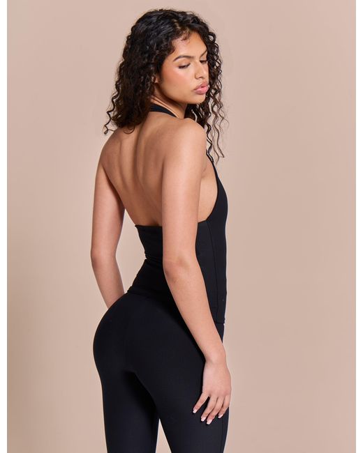 Public Desire Halterneck Luxe Slinky Top Black