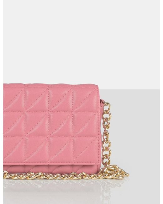 Public Desire The Kahlo Pink Gold Chain Shoulder Mini Bag