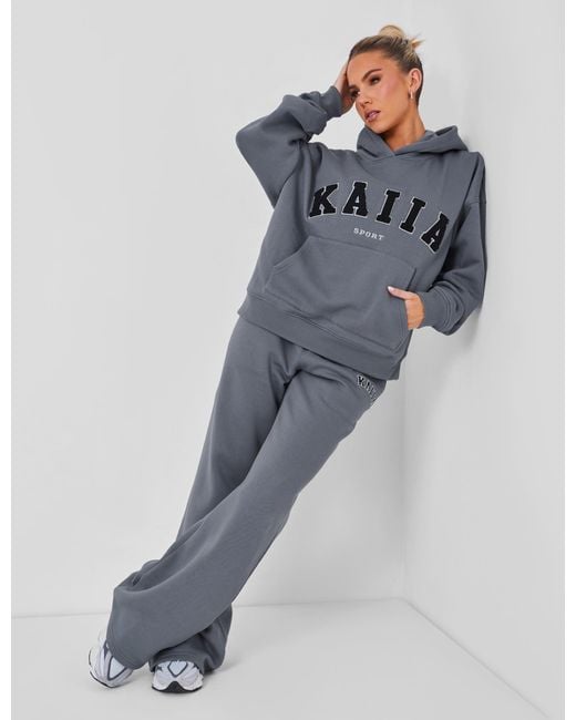 Public Desire Gray Kaiia Wide Leg Sweat Pants