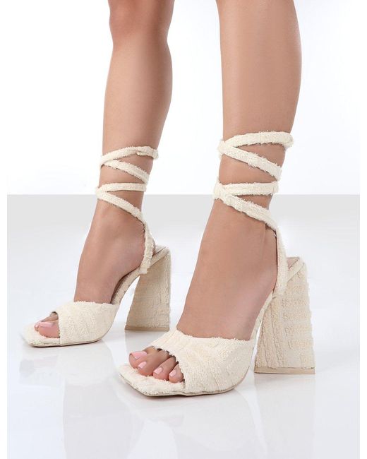 nature ecru strappy block sandals