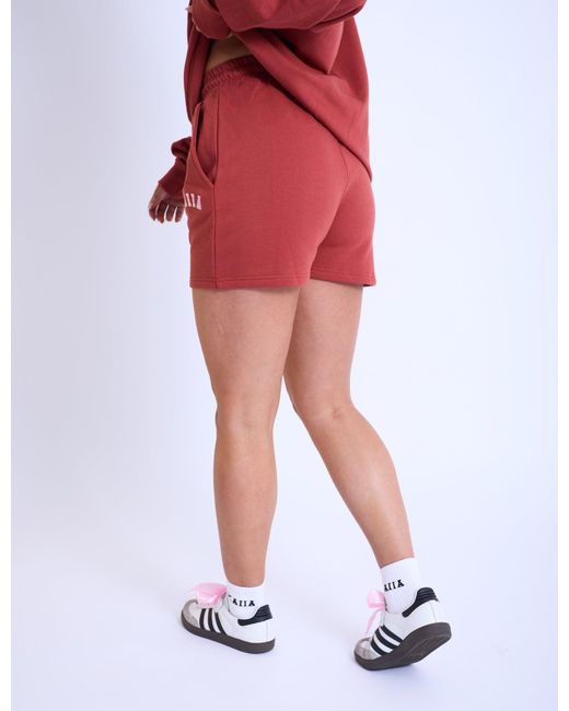 Public Desire Red Kaiia Sweat Shorts Rust & Pink