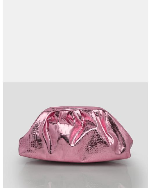 Public Desire The Project Metallic Pink Clutch Bag | Lyst