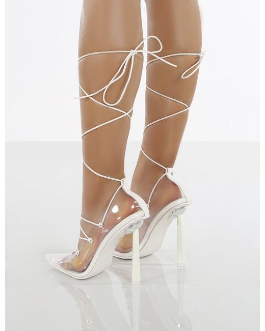 perspex white heels