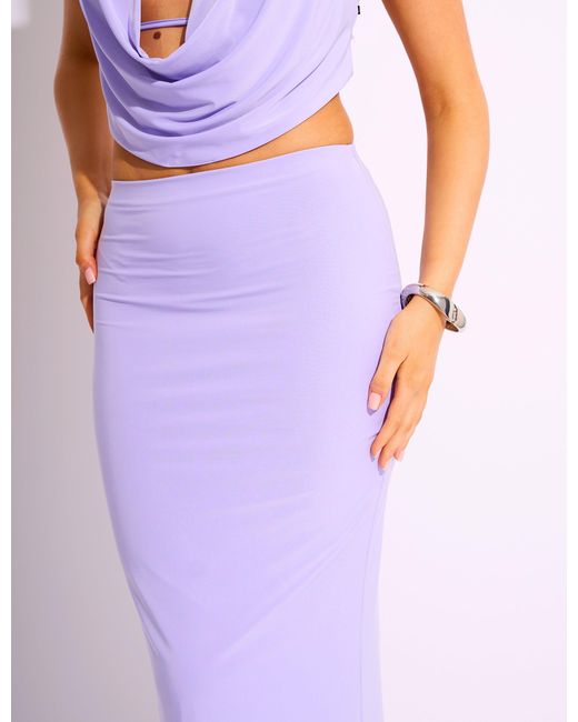 Public Desire Purple Slinky Maxi Skirt Co-ord Lilac