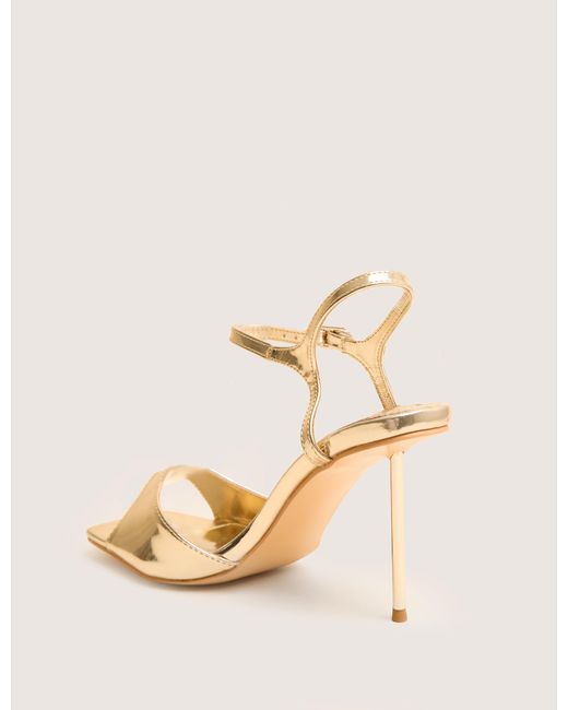 Public Desire Natural Vain Gold Mirror Pu Barley There Pencil Stiletto High Heels