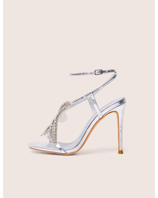 Public Desire Natural Lumi Silver Starfish Detail Tie High Heels