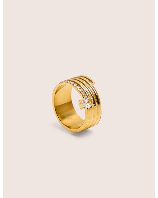 Public Desire Natural Layered Gold Ring With Diamante Detail
