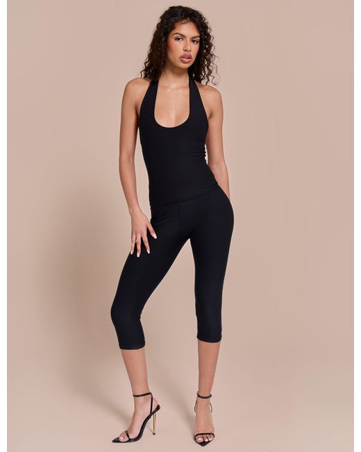 Public Desire Halterneck Luxe Slinky Top Black
