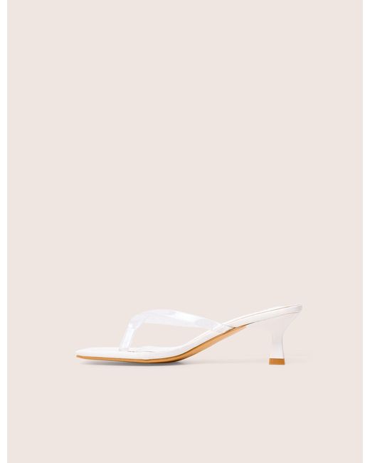 Public Desire Natural Everlast White Perspex Thong Flip Flop Heels