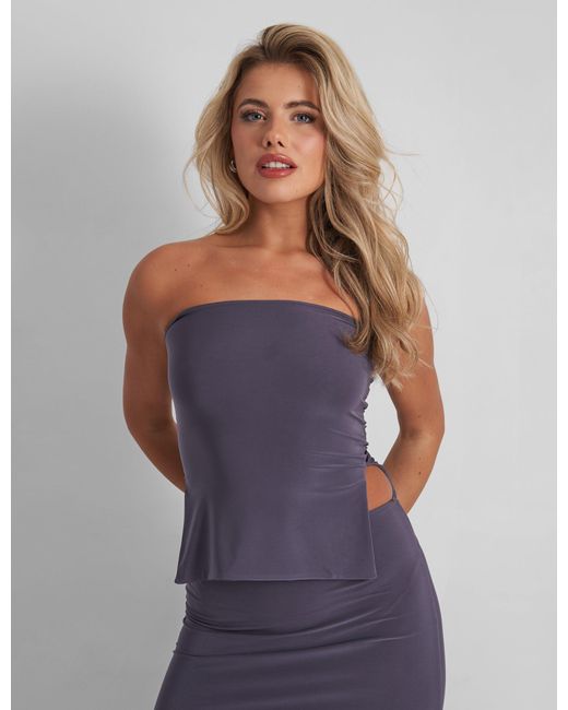 Public Desire Purple Kaiia Maxi Skirt Co Ord Charcoal