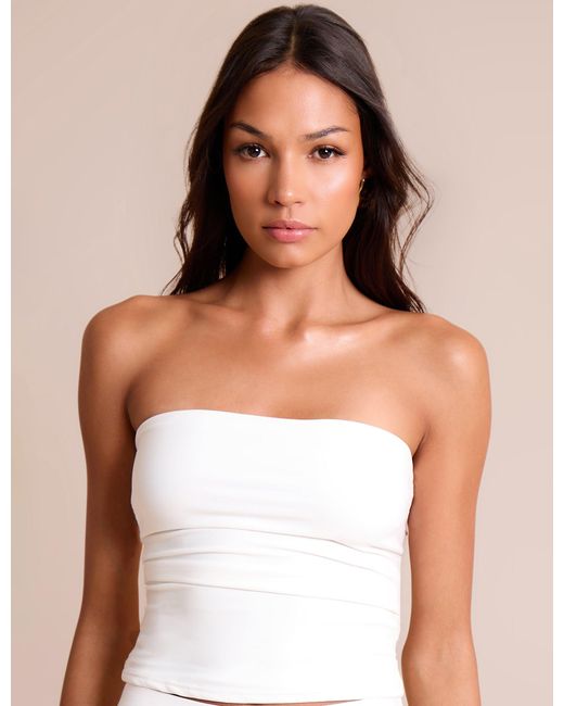 Public Desire Bandeau Luxe Slinky Top White