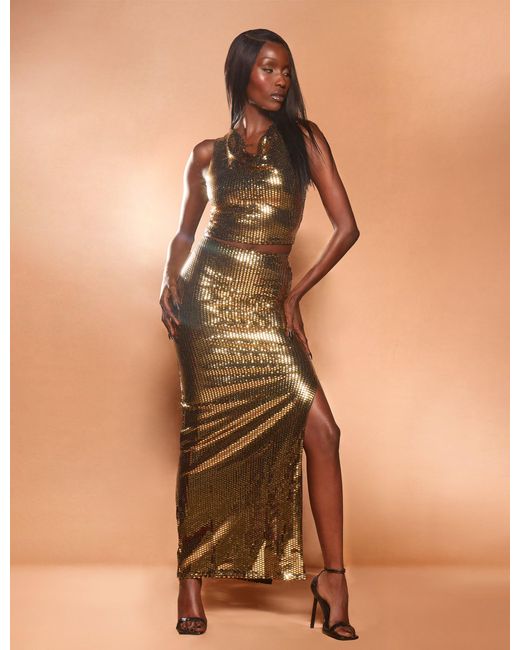 green emerald velvet dress Naomi Satin Dress- Gold Xs main image 0