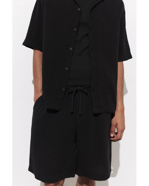 Pull&Bear Black Bermuda Sweatpants for men