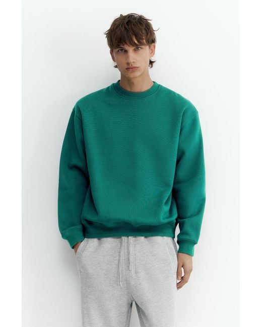 Pull&Bear Green Relaxed Fit Sweatshirt for men