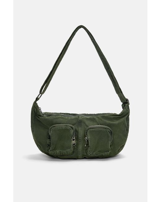 Pull&Bear Umhängetasche Aus Canvas Mit Taschen in Green für Herren