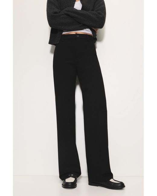 Pull&Bear Blue Smart High-Waist Straight-Leg Trousers