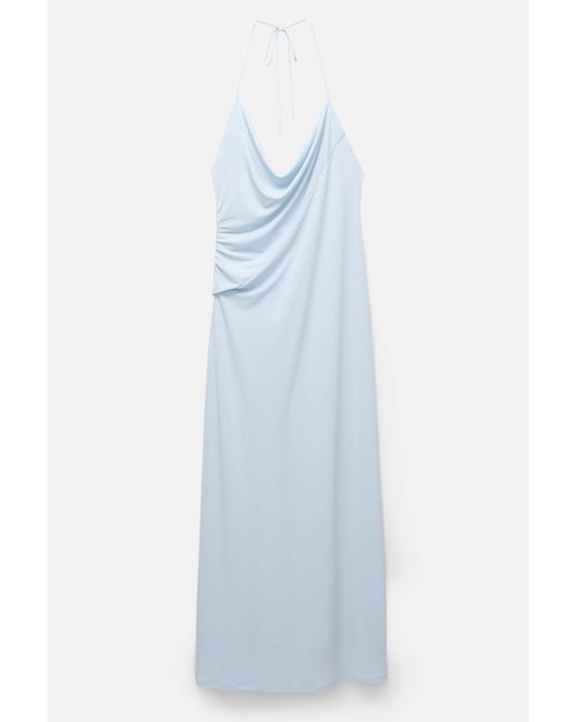 Pull&Bear White Midikleid Asymmetrisch