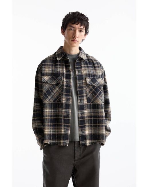 Pull&Bear Black Check Overshirt for men